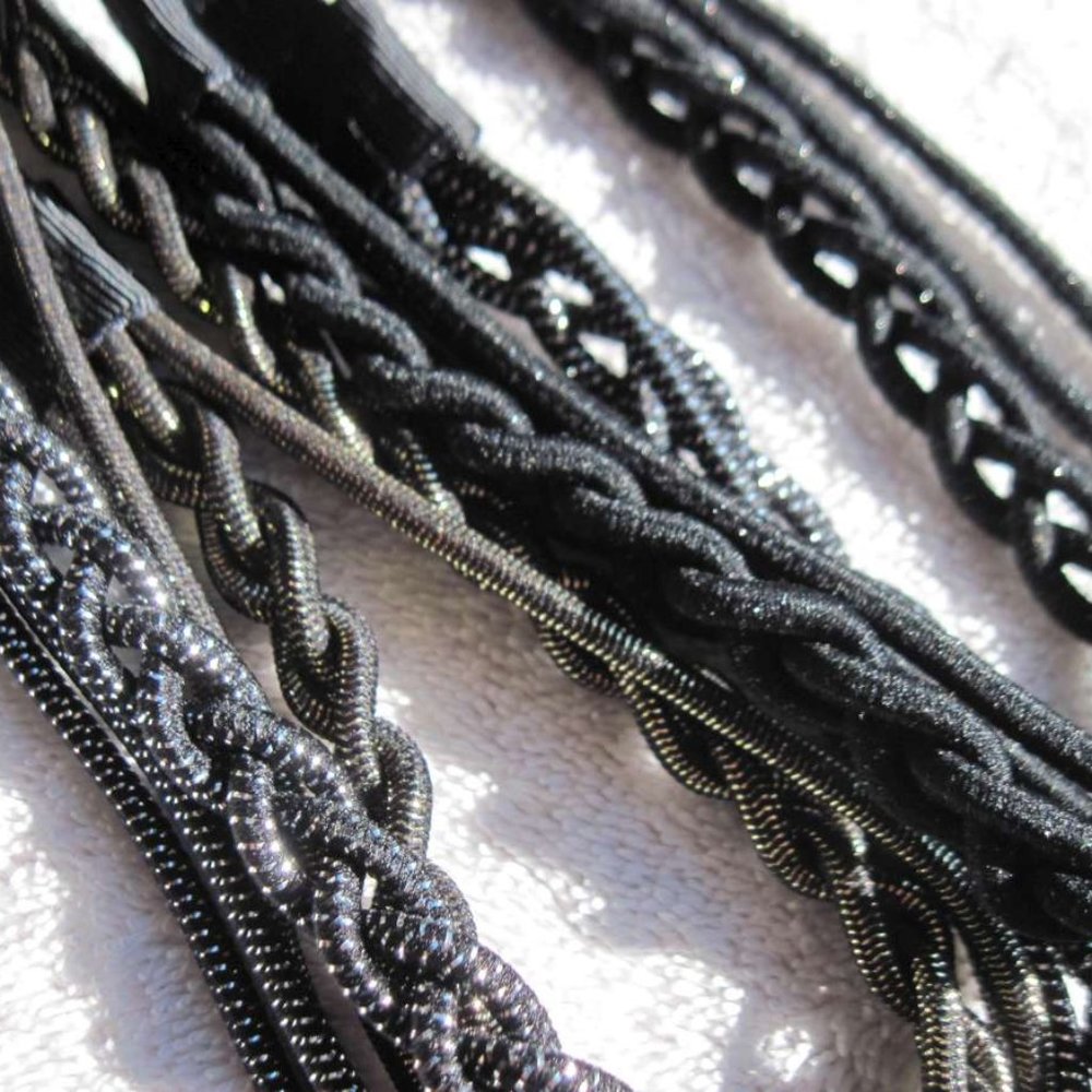 1 Goody 3 Braided Side Strands Hair Head Band Shiny Headwrap Braid Tinsel Mylar